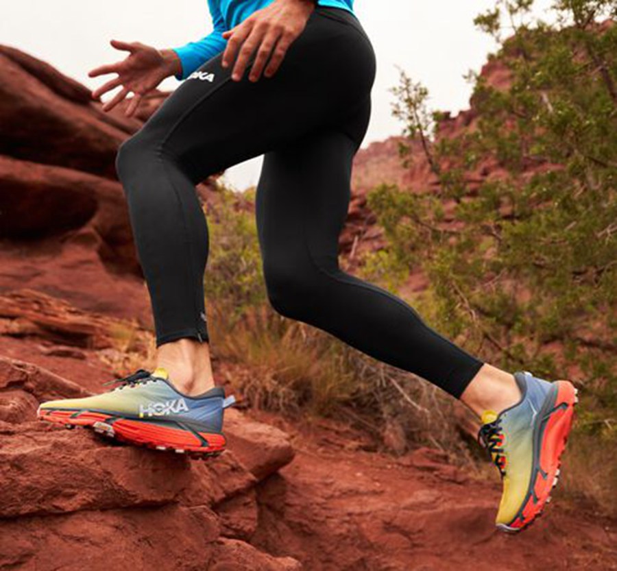 Trail Shoes Mens - Hoka One One Mafate Speed 3 - Blue - HDQRPBX-81